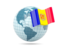 Andorra. Globe with flag. Download icon.
