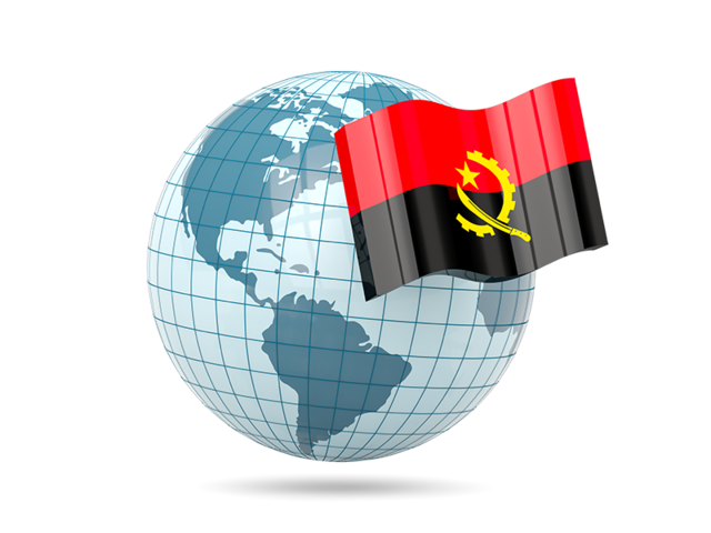 Globe with flag. Download flag icon of Angola at PNG format