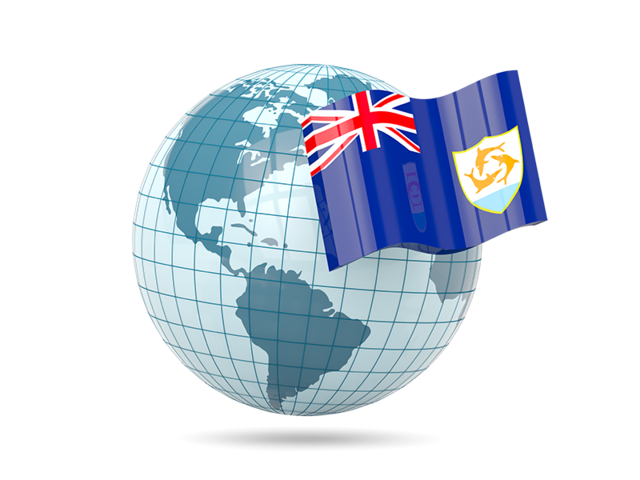 Globe with flag. Download flag icon of Anguilla at PNG format