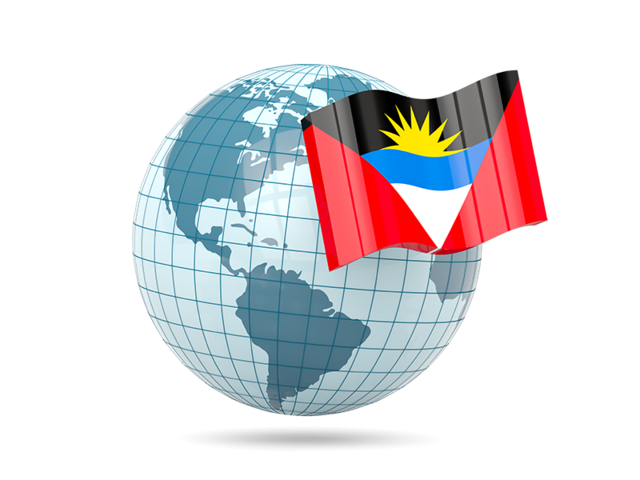 Globe with flag. Download flag icon of Antigua and Barbuda at PNG format