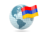 Armenia. Globe with flag. Download icon.
