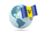 Barbados. Globe with flag. Download icon.