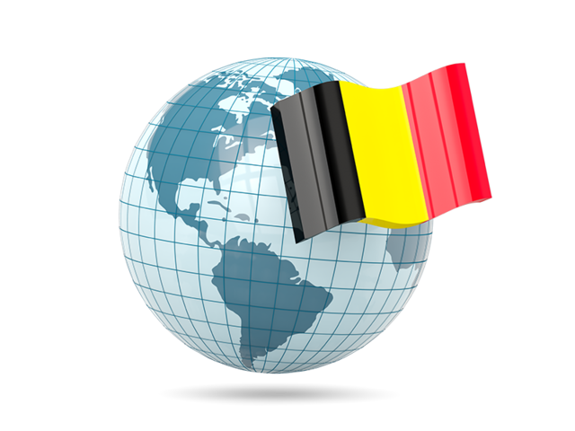 Globe with flag. Download flag icon of Belgium at PNG format