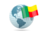 Benin. Globe with flag. Download icon.