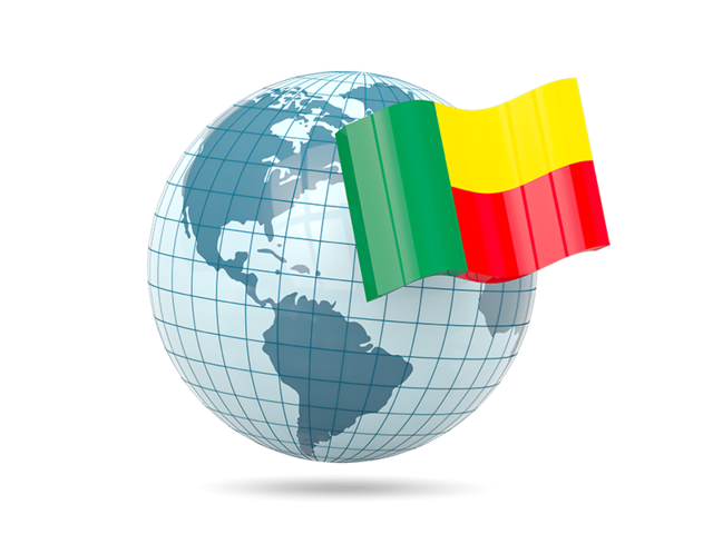 Globe with flag. Download flag icon of Benin at PNG format