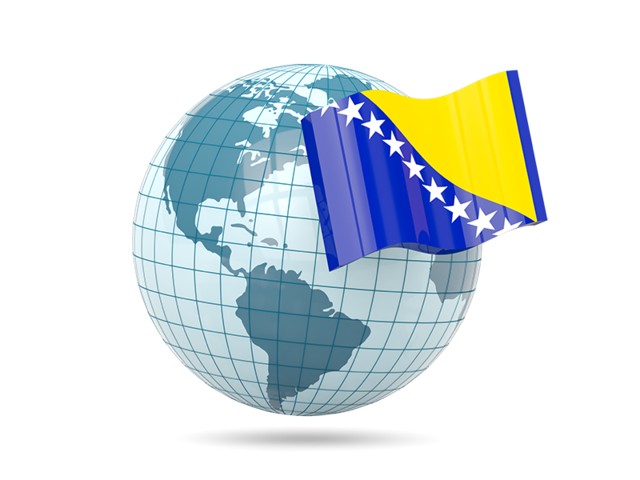Globe with flag. Download flag icon of Bosnia and Herzegovina at PNG format