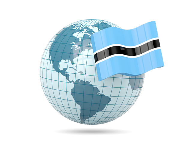 Globe with flag. Download flag icon of Botswana at PNG format