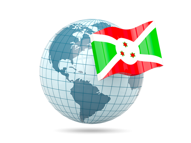 Globe with flag. Download flag icon of Burundi at PNG format