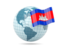 Cambodia. Globe with flag. Download icon.