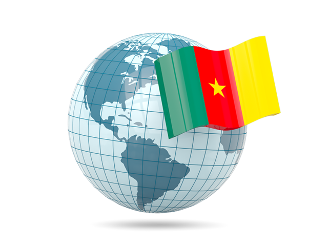 Globe with flag. Download flag icon of Cameroon at PNG format