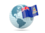 Cayman Islands. Globe with flag. Download icon.