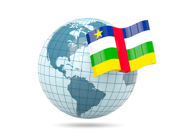 Globe with flag. Download flag icon of Central African Republic at PNG format