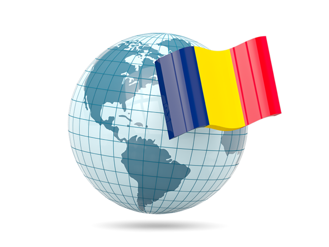 Globe with flag. Download flag icon of Chad at PNG format