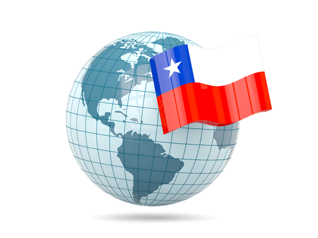 Globe with flag. Download flag icon of Chile at PNG format