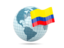 Colombia. Globe with flag. Download icon.