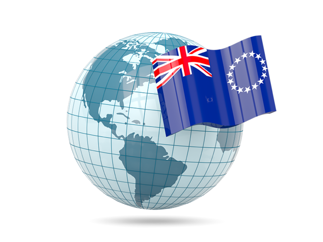 Globe with flag. Download flag icon of Cook Islands at PNG format