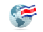 Коста-Рика. Глобус с флагом. Скачать иконку.