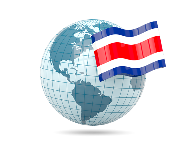 Globe with flag. Download flag icon of Costa Rica at PNG format