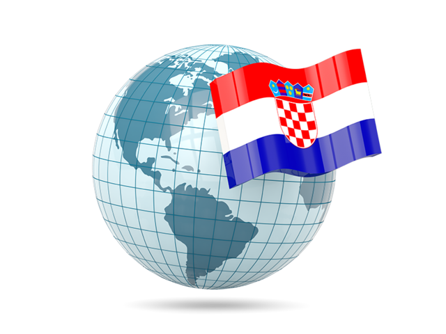 Globe with flag. Download flag icon of Croatia at PNG format