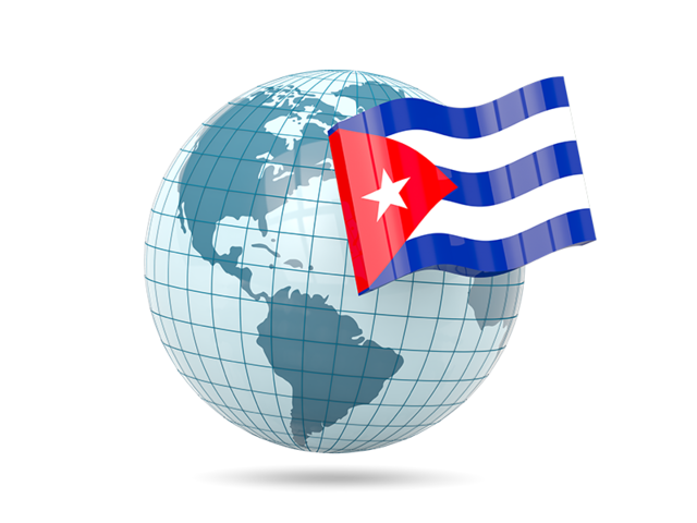 Глобус с флагом. Скачать флаг. Куба
