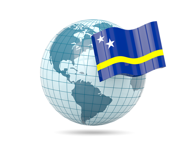 Globe with flag. Download flag icon of Curacao at PNG format