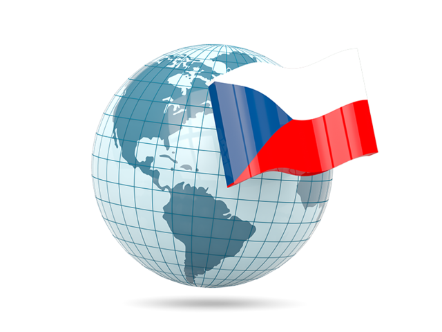 Globe with flag. Download flag icon of Czech Republic at PNG format