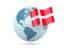 Denmark. Globe with flag. Download icon.