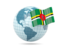 Dominica. Globe with flag. Download icon.