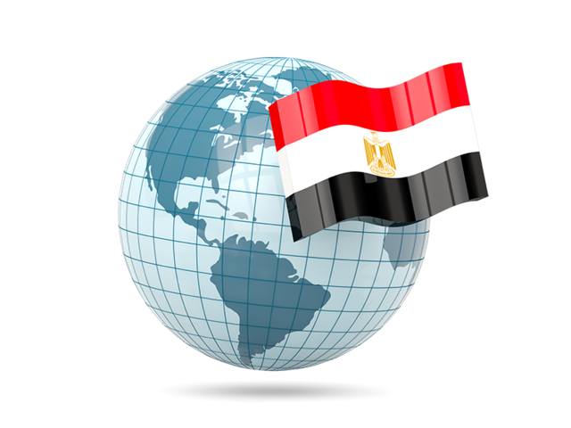 Globe with flag. Download flag icon of Egypt at PNG format