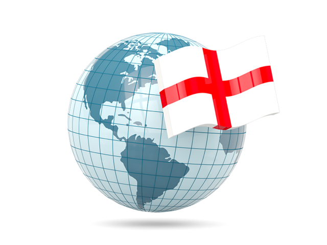 Globe with flag. Download flag icon of England at PNG format