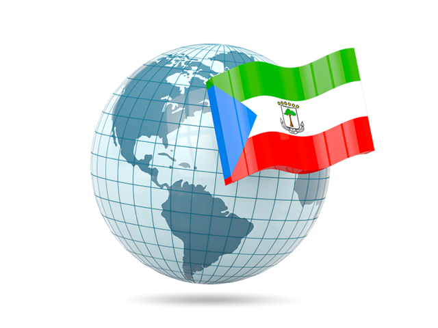 Globe with flag. Download flag icon of Equatorial Guinea at PNG format