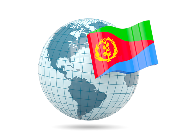 Globe with flag. Download flag icon of Eritrea at PNG format