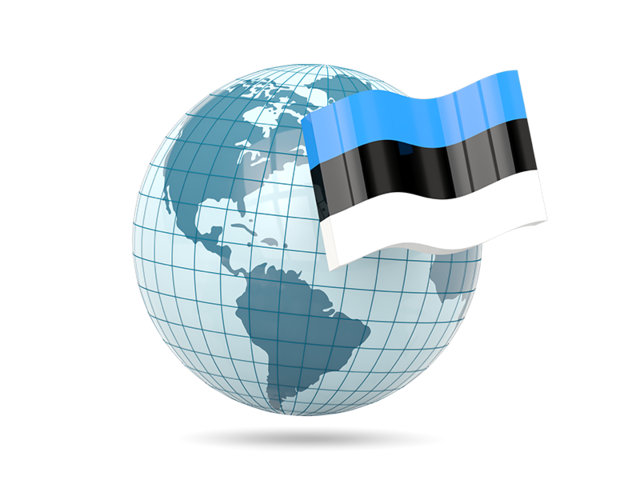 Globe with flag. Download flag icon of Estonia at PNG format