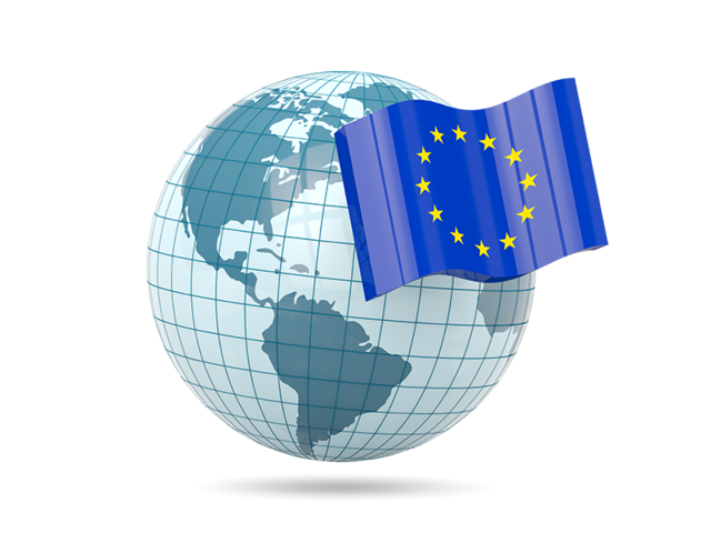 Globe with flag. Download flag icon of European Union at PNG format