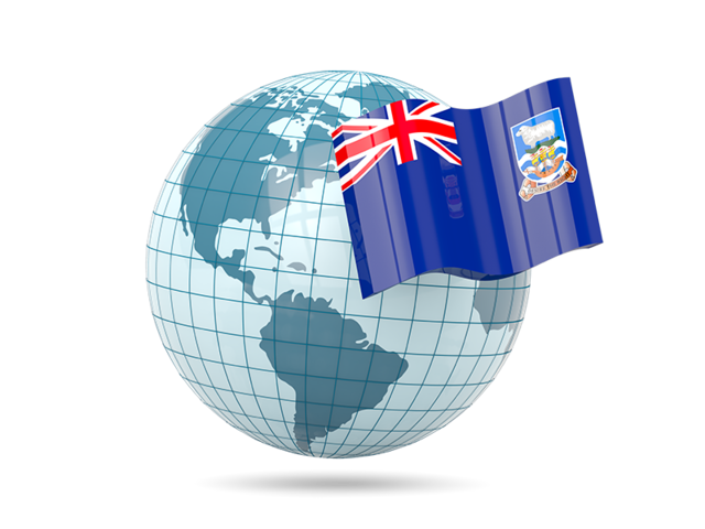 Globe with flag. Download flag icon of Falkland Islands at PNG format