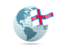 Faroe Islands. Globe with flag. Download icon.