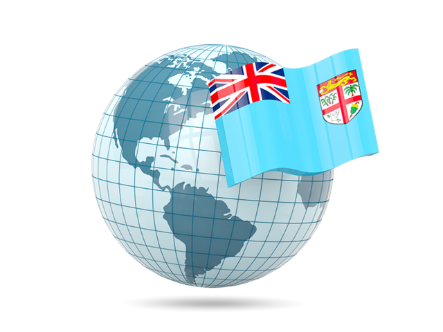 Globe with flag. Download flag icon of Fiji at PNG format
