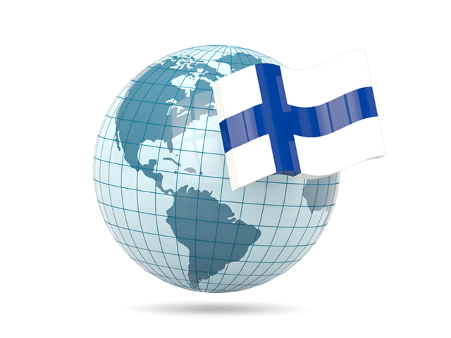 Globe with flag. Download flag icon of Finland at PNG format