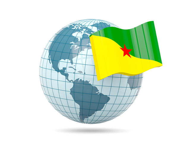 Globe with flag. Download flag icon of French Guiana at PNG format