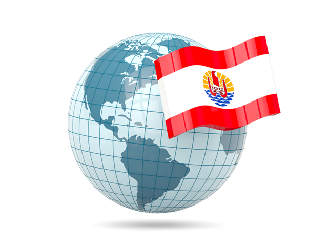 Globe with flag. Download flag icon of French Polynesia at PNG format