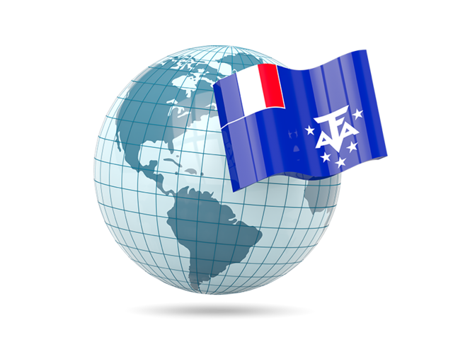 Globe with flag. Download flag icon of French Southern and Antarctic Lands at PNG format