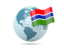 Gambia. Globe with flag. Download icon.