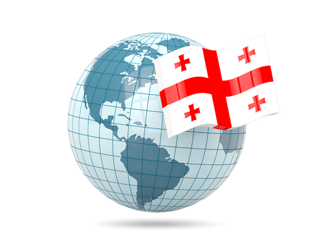 Globe with flag. Download flag icon of Georgia at PNG format