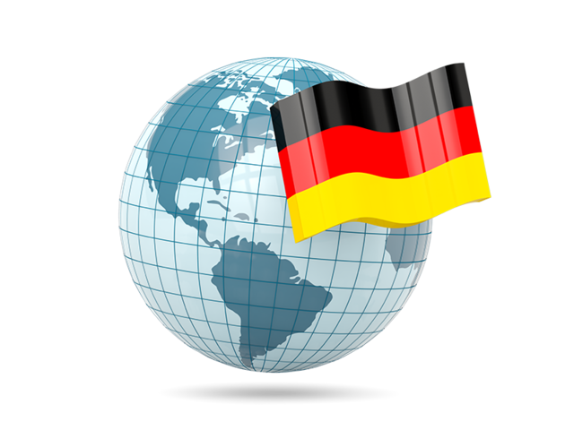 Globe with flag. Download flag icon of Germany at PNG format