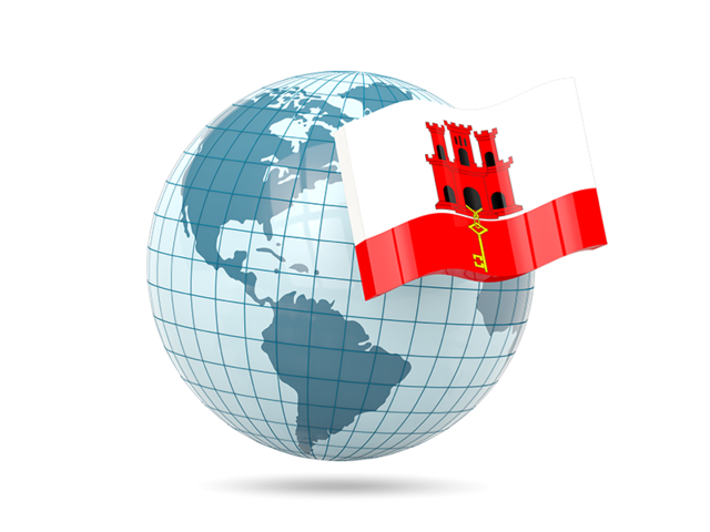 Globe with flag. Download flag icon of Gibraltar at PNG format