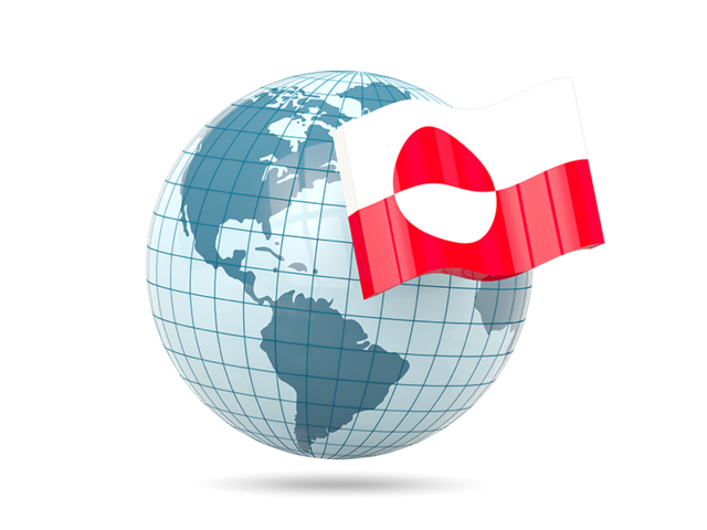 Globe with flag. Download flag icon of Greenland at PNG format