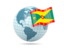 Grenada. Globe with flag. Download icon.
