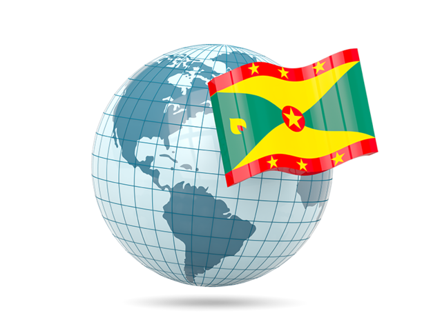Globe with flag. Download flag icon of Grenada at PNG format