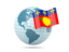 Guadeloupe. Globe with flag. Download icon.