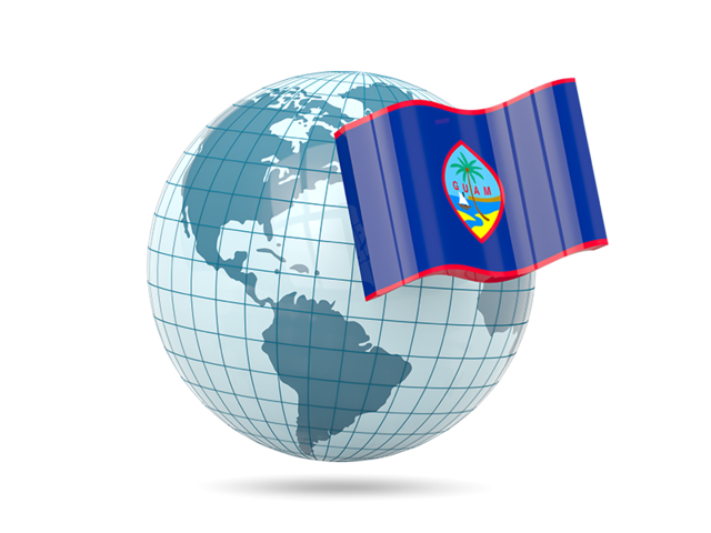 Globe with flag. Download flag icon of Guam at PNG format